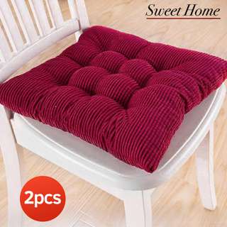 Sweet Home Flannel Soft Seat Cushion Chair Pad - Deep Red