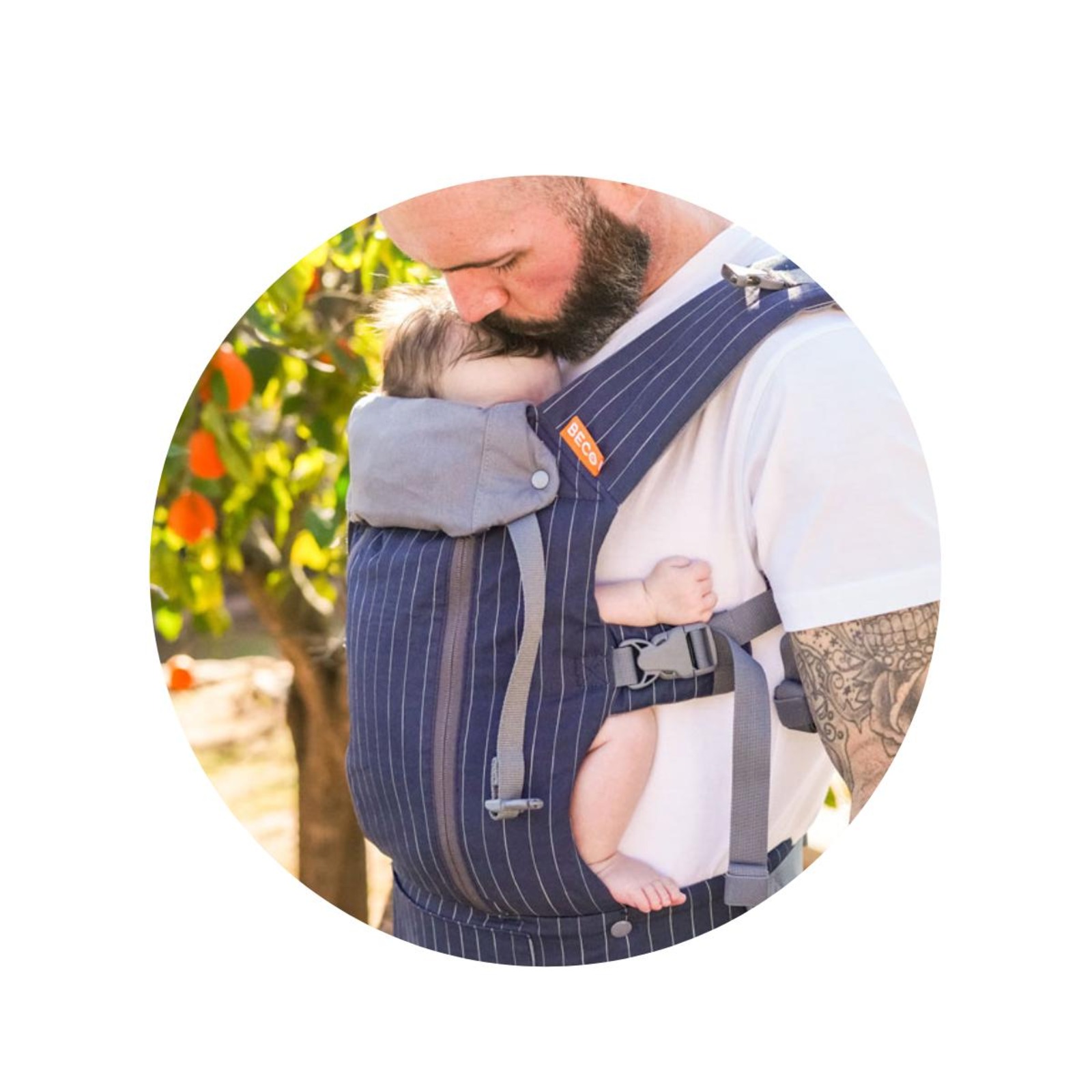 Beco Baby Carrier Navy Pinstripe NTUC FairPrice