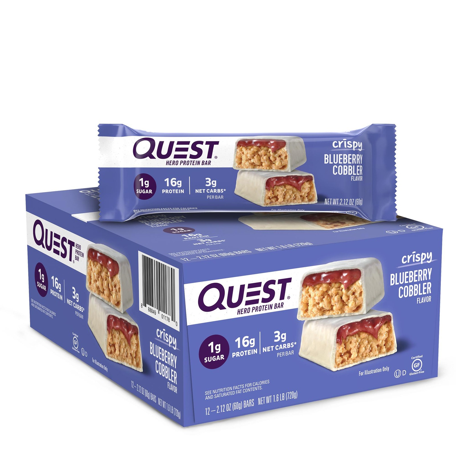 Quest Nutrition Hero Protein Bar - Blueberry Cobbler
