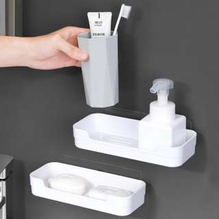 DeHub Wall-mounted Soap Rack Drain Holder - L DeHub Wall-mounted Soap Rack Drain Holder - L