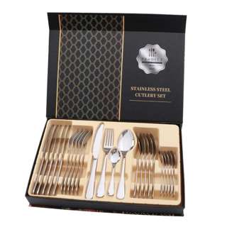 No Brand Silver spoon fork Cutlery Sets Stainless Steel