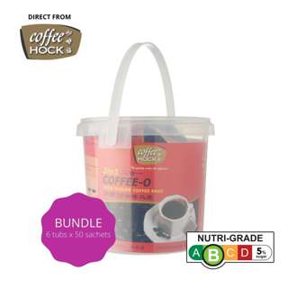 Coffeehock Coffee-O 2in1 Less Sugar Bags (Tub) 50x18g [B6]