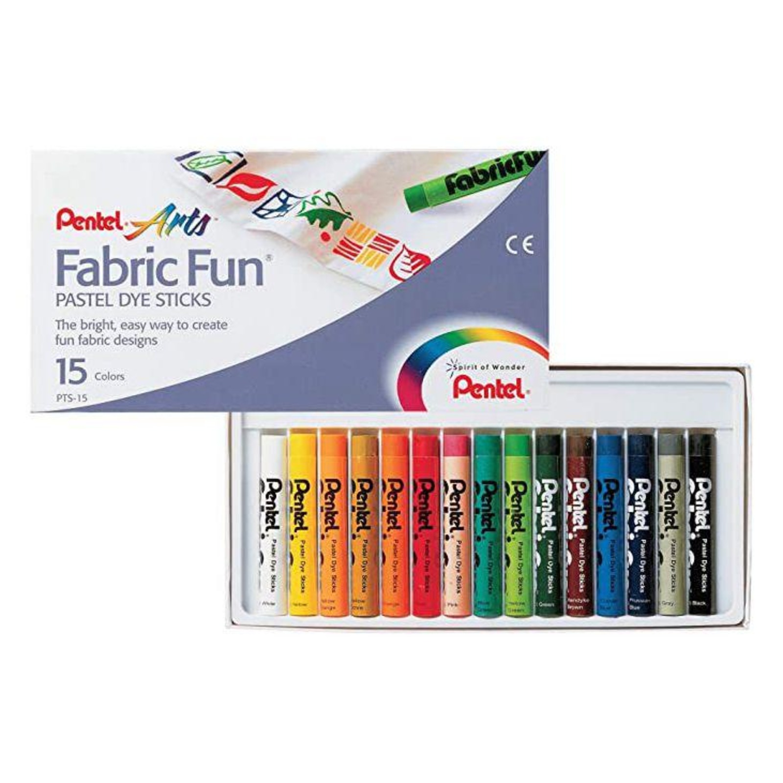Pentel Arts Fabric Fun Pastel Dye Sticks 15 Colours PTS15 NTUC FairPrice