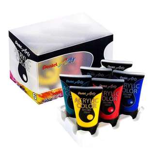 Pentel Acrylic Colour Paint 6 Colours WA2-6E