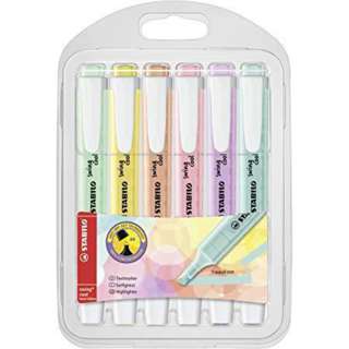 STABILO Swing Cool Pastel Highlighters Pack of 6 275/6-08 STABILO Swing Cool Pastel Highlighters Pack of 6 275/6-08