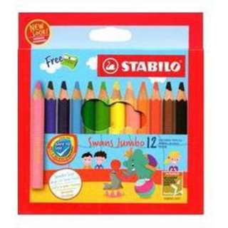 STABILO STABILO Swans Jumbo 12 H/L Colour Pencils 1873J STABILO STABILO Swans Jumbo 12 H/L Colour Pencils 1873J