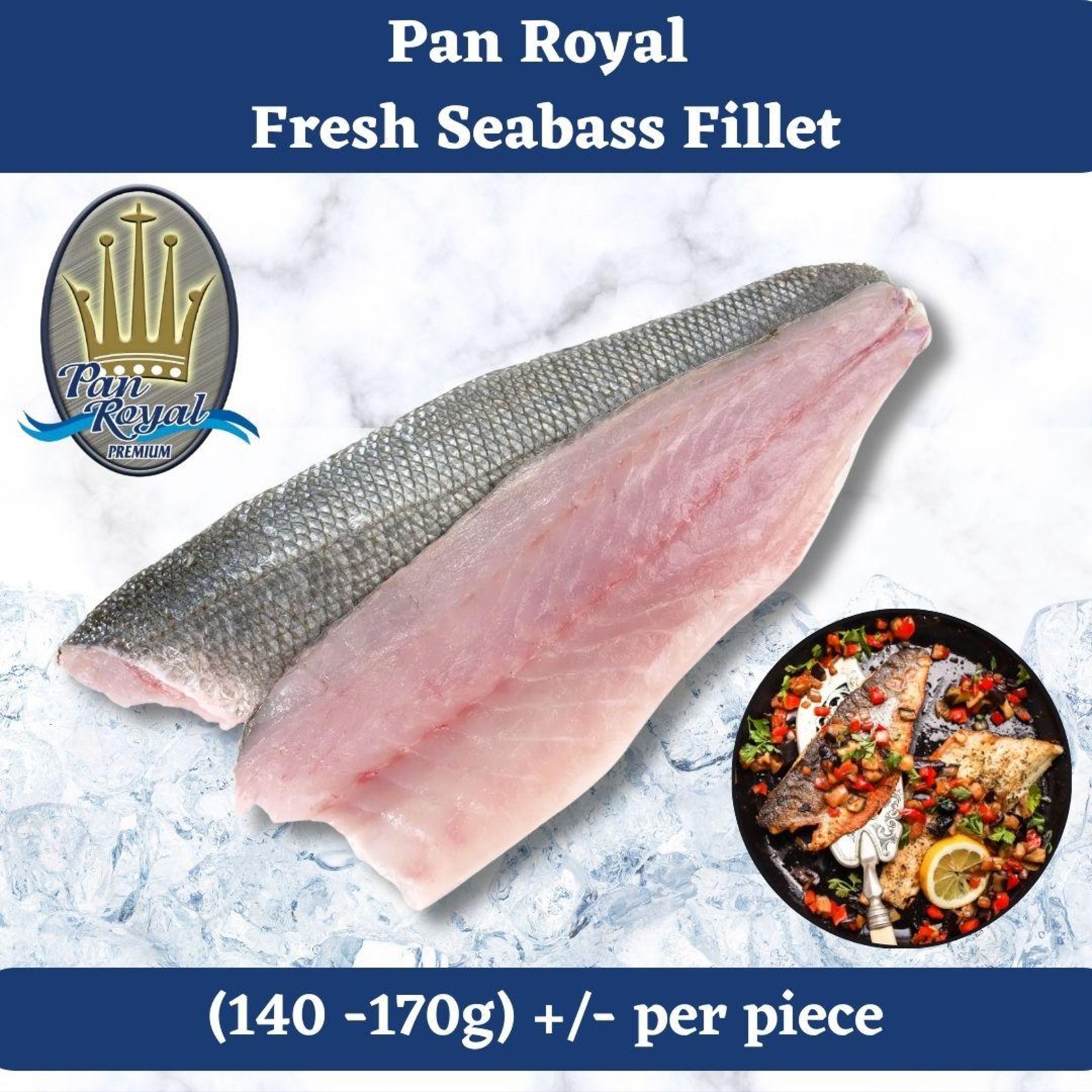 Pan Royal Fresh Seabass Whole FILLET (140 170g x 2pcs) NTUC FairPrice
