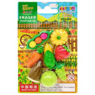 MTRADE 3D Vegetable & Fruit Erasers 8pcs/pack