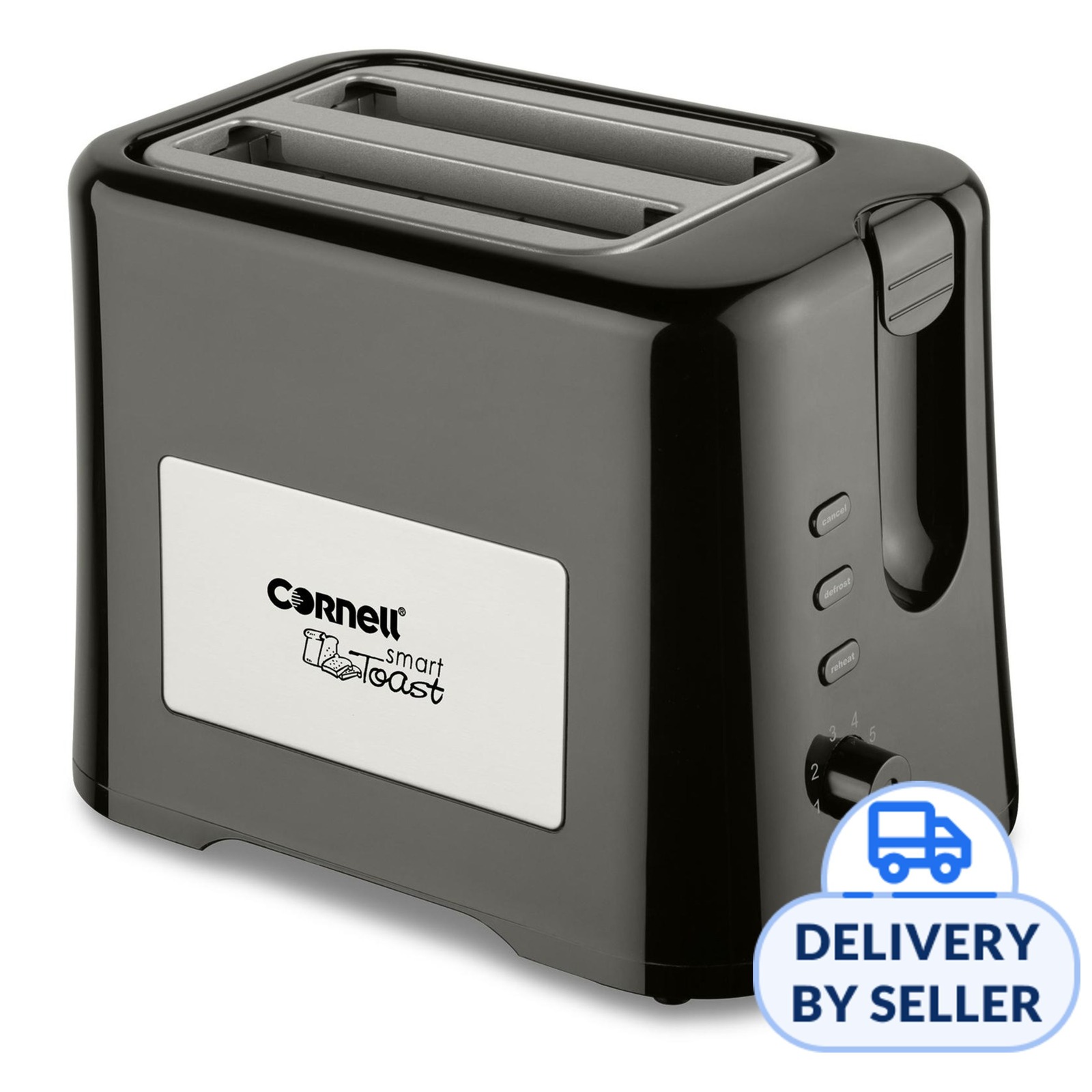 Cornell 2 Slice Pop Up Bread Toaster 870W CT-EDC2000BK
