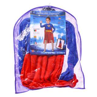Partyforte Halloween Invincible Supergirl Hero Girl's Costume