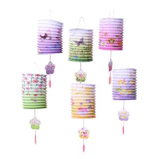 Partyforte 122 Premium Paper Lantern (Floral) - w LED Candle