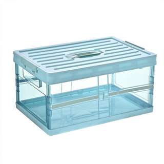 PurityWhite Blue Folding Plastic Storage Box PurityWhite Blue Folding Plastic Storage Box