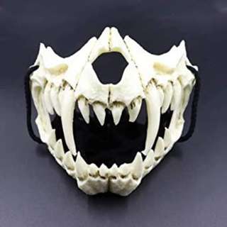 Partyforte Halloween Mask Skull Jaw Scary Fangs Plastic-White Partyforte Halloween Mask Skull Jaw Scary Fangs Plastic-White