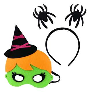 Partyforte Halloween Costume Mask Head Bopper Set - Witch
