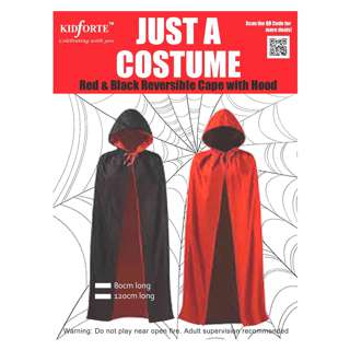 Partyforte Halloween Double Layer Red & Black Cape-Hood 120 C