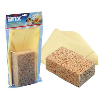 Arix Double Set - Car Synthetic Chamoios + Sponge