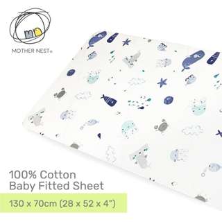 Mothernest Baby Fitted Sheet 100% Cotton - Ocean (13070)