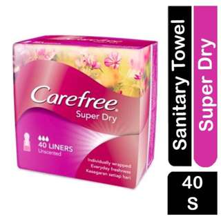 Carefree Super Dry Panty Liners Unscented Individually Wrappe