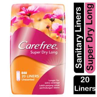 Carefree Super Dry Long Panty Liners, Unscented Extra Coverag