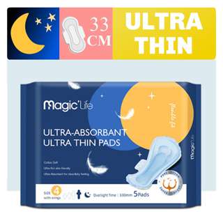 Magic Life Overnight Wing Thin Ultra Absorbant 100% US Cotton