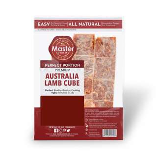 Master Grocer Australia Grassfed Lamb Leg Cube IQF 500G Froze