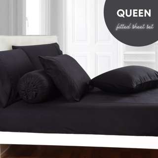 Microfine 500TC Bedsheet Set (Queen) Black