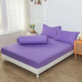 Sweet Home Pure Cotton Fitted Bedsheet Set - King(Purple)