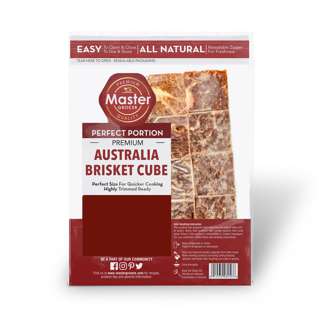 Master Grocer Aus Grassfed Beef Brisket Cube IQF 500G Fr