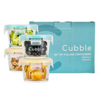 Cubble Baby Food Storage Glass Container 150ml Set Cubble Baby Food Storage Glass Container 150ml Set