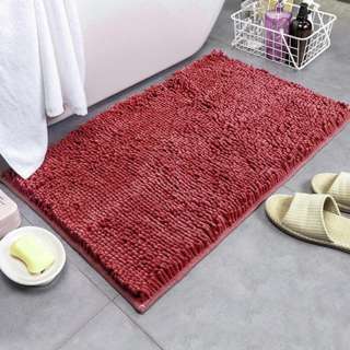 Sweet Home Microfibre Floor Mat Soft Bath Rug S(42x58cm)-Red