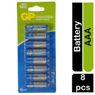 GP PowerPlus Heavy Duty Size-AAA Alakaline Batteries, 8 Pack