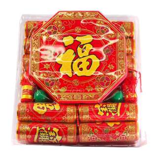 Partyforte CNY Medium Sequined Felt Firecracker Hanging Deco