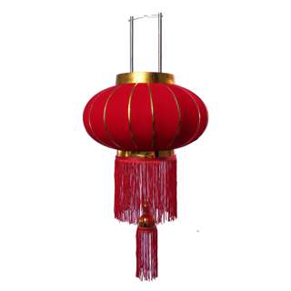 Partyforte CNY 60 Cm Red Velvet Lanterns Deco