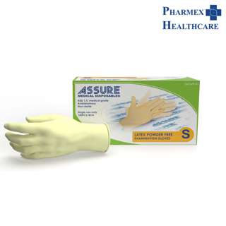 Assure Latex Examination Gloves, Powder-free, Small
