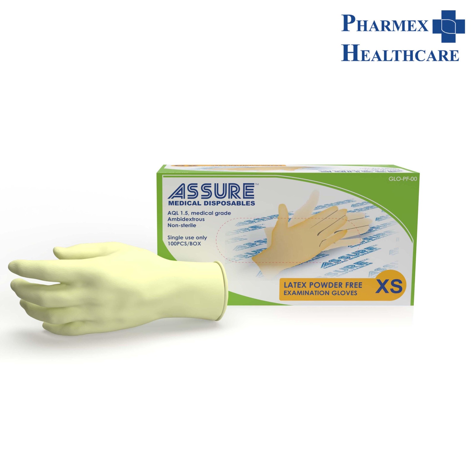 Assure Latex Examination Gloves, Powder-free, X-small NTUC FairPrice