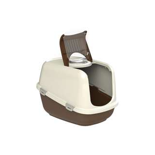 PeeWee EcoDome Closed Large Cat Litter Box - Brown/Ivory