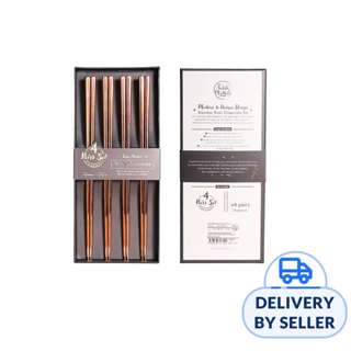 Table Matters Waltz Stainless Steel Chopstick 4 Pair-RoseGold