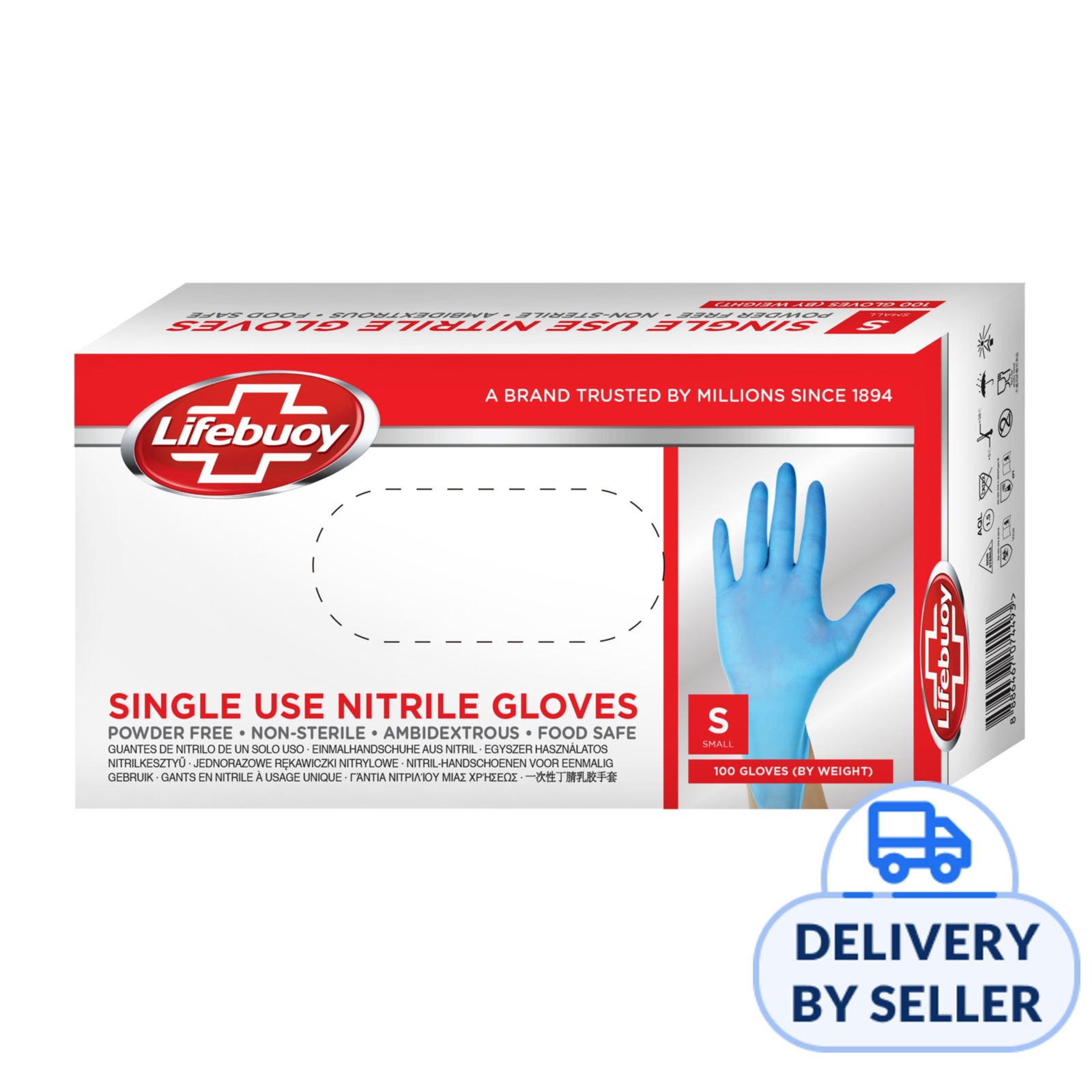 Lifebuoy Disposable Nitrile Gloves S 100's NTUC FairPrice