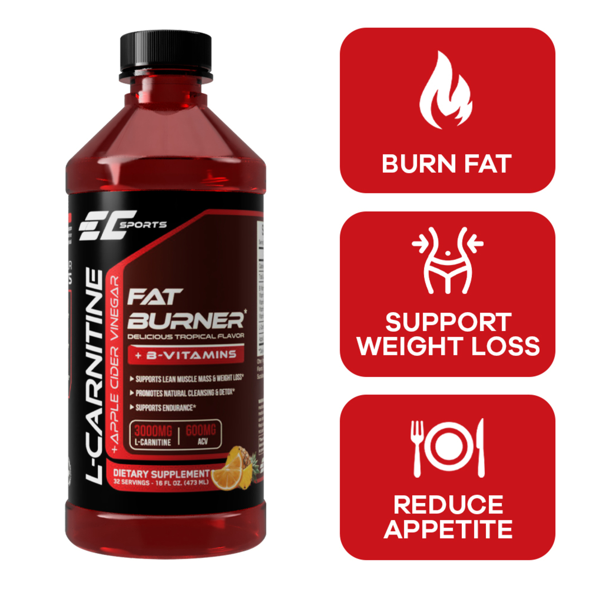 apple cider vinegar and l carnitine EC Sports L Carnitine + Apple Cider Vinegar