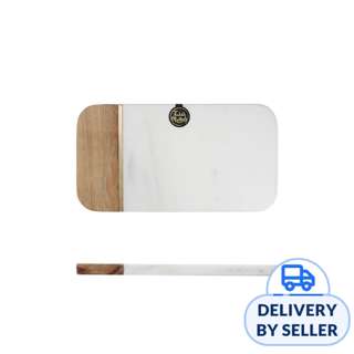 Table Matters SCANDI White Marble Wood Serving Board