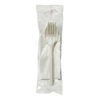 Biogreen Biodegradable Spoon and Fork with Napkin Set/ 50 set