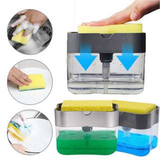 PurityWhite Dish soap dispenser pump & sponge gray