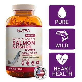 Nutra Botanics Omega 3 Salmon Fish Oil 1000mg EPA, DHA