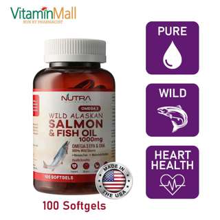 Nutra Botanics Wild Alaskan Omega 3 Salmon Fish Oil 1000mg