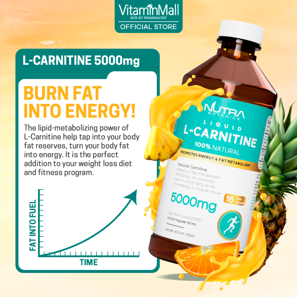 l carnitine singapore Nutra Botanics Liquid L-Carnitine 5000mg Fat Burner, Energy Skin Lightening Treatments in Adtaxanthin Kích cỡ:5 mg