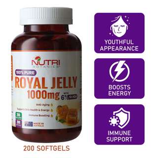 Nutri Botanics Royal Jelly 1000mg 6% 10HDA Immune Booster