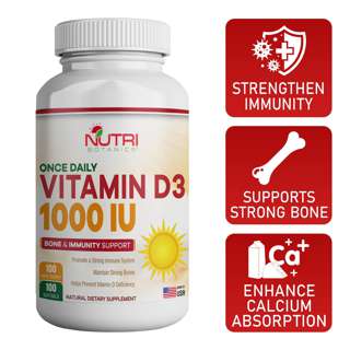 Nutri Botanics Vitamin D3 1000IU  Vitamin D, Immune Support
