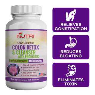 Nutri Botanics Colon Detox + Probiotics  Constipation Relief