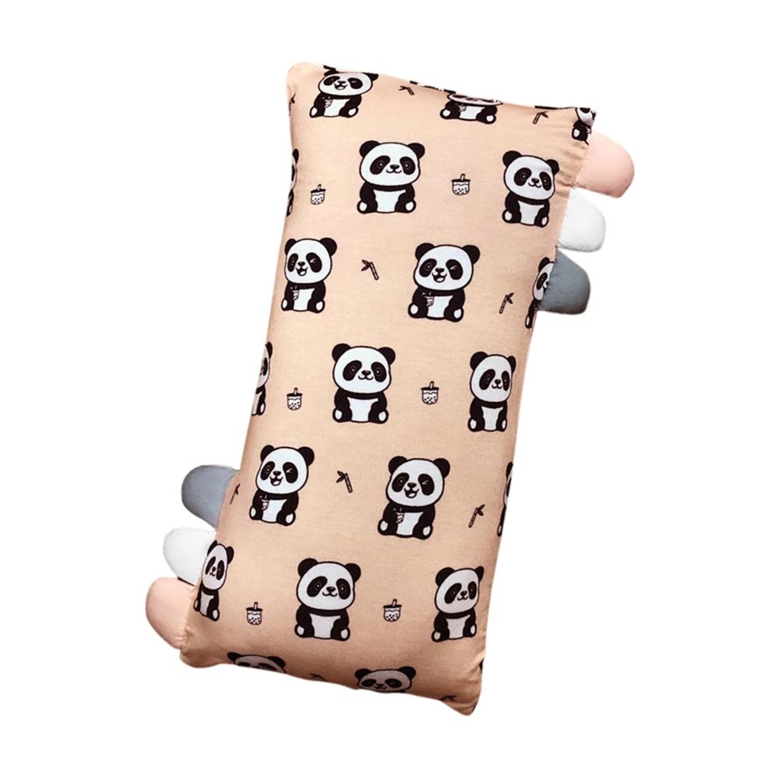 Cubble Comfy Pillow Medium (19x38cm) Panda - Pastel Peach