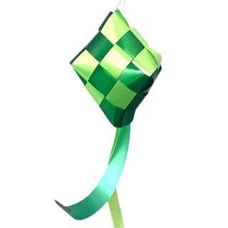 Partyforte Hari Raya Ketupat Ribbon-10x7 Pastel Green &Green